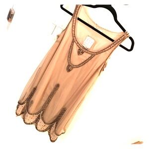 Sheer blush cocktail dress